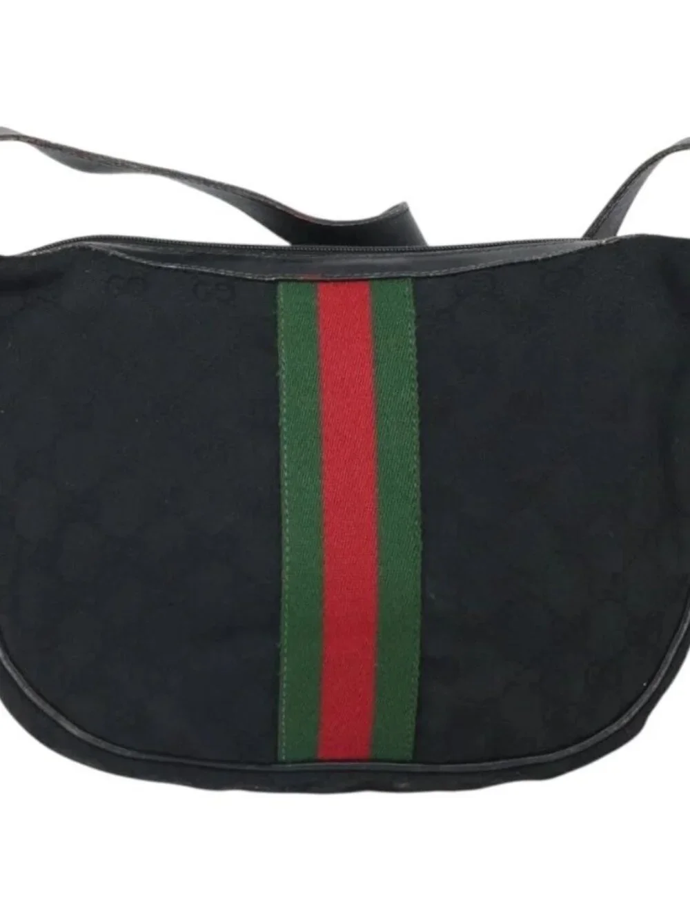GUCCI GG Canvas Web Sherry Line Shoulder Bag Black - Picture 3 of 16